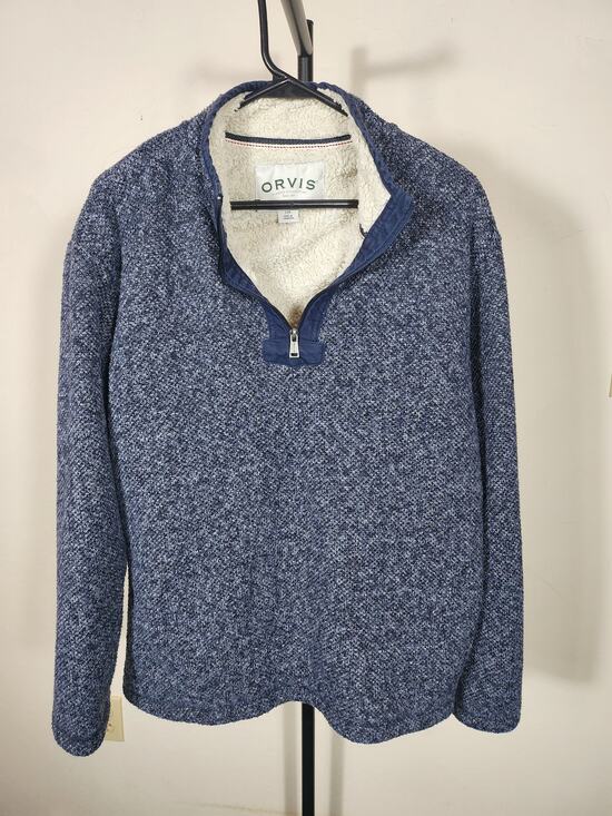 Orvis Other - Men's Large Orvis Sherpa Lined Quarter Zip Blue Sweater Pullover